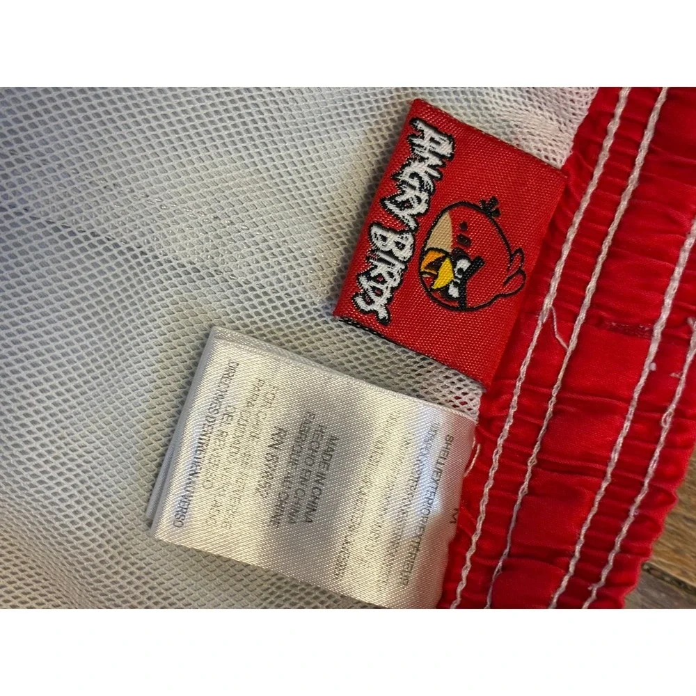 🎉Angry Birds Kids Swim Trunks  Blue Red Board Shorts  Size M